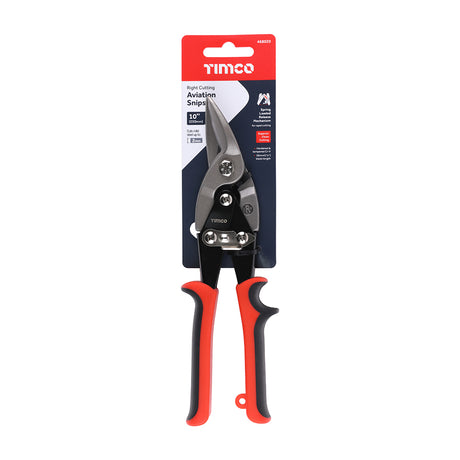 This is an image showing TIMCO Aviation Snips - Right - 250mm - 1 Each Backing Card available from T.H Wiggans Ironmongery in Kendal, quick delivery at discounted prices.