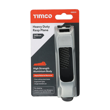 This is an image showing TIMCO Heavy Duty Rasp Plane - 145mm / 6" - 1 Each Backing Card available from T.H Wiggans Ironmongery in Kendal, quick delivery at discounted prices.