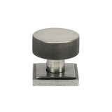 This is an image showing From The Anvil - Pewter Brompton Mortice/Rim Knob Set (Square) available from trade door handles, quick delivery and discounted prices