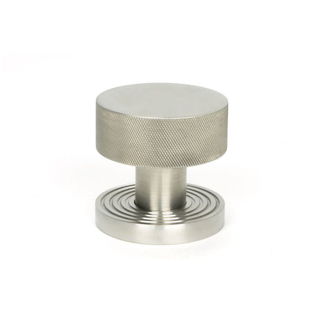 This is an image showing From The Anvil - Satin Marine SS (316) Brompton Mortice/Rim Knob Set (Beehive) available from trade door handles, quick delivery and discounted prices