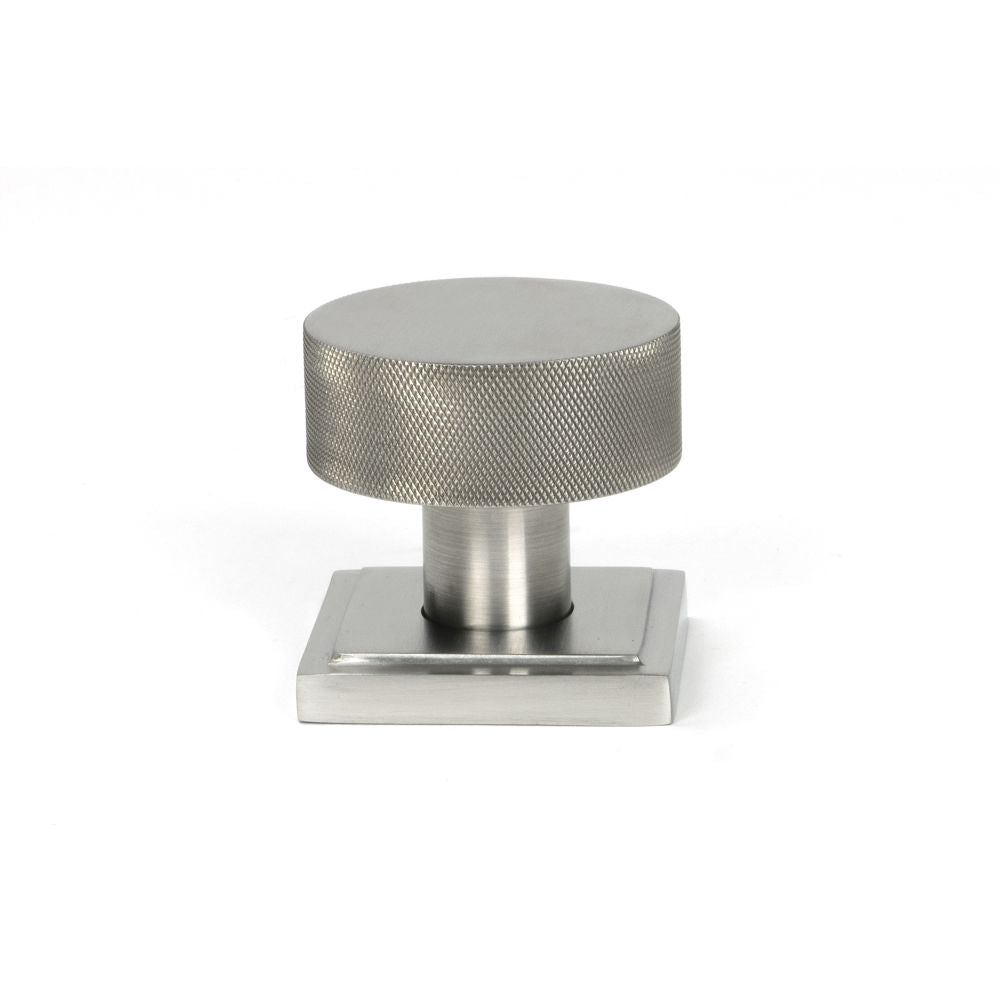 This is an image showing From The Anvil - Satin Marine SS (316) Brompton Mortice/Rim Knob Set (Square) available from trade door handles, quick delivery and discounted prices