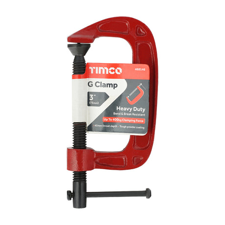 This is an image showing TIMCO G Clamp - 3" - 1 Each Unit available from T.H Wiggans Ironmongery in Kendal, quick delivery at discounted prices.