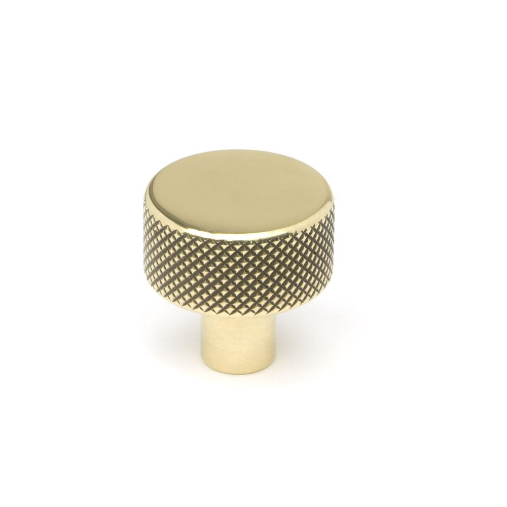 This is an image showing From The Anvil - Aged Brass Brompton Cabinet Knob - 25mm (No rose) available from T.H Wiggans Architectural Ironmongery in Kendal, quick delivery and discounted prices