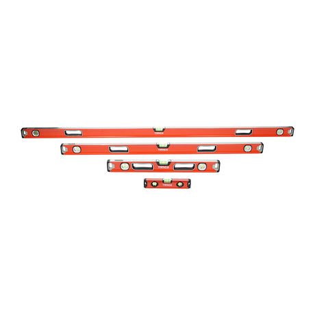 This is an image showing TIMCO Professional Spirit Level Set - Box Beam - 4pcs - 4 Pieces Fabric Case available from T.H Wiggans Ironmongery in Kendal, quick delivery at discounted prices.