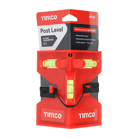 This is an image showing TIMCO Post Level - 125mm - 1 Each Backing Card available from T.H Wiggans Ironmongery in Kendal, quick delivery at discounted prices.