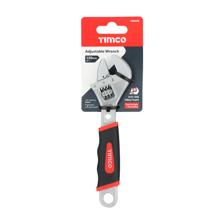 This is an image showing TIMCO Adjustable Wrench - 6" - 1 Each Backing Card available from T.H Wiggans Ironmongery in Kendal, quick delivery at discounted prices.