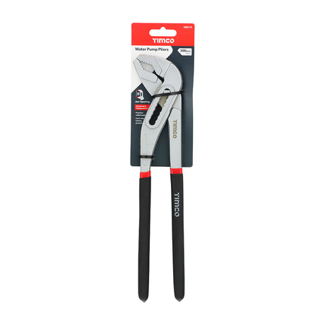 This is an image showing TIMCO Water Pump Pliers - 12" - 1 Each Backing Card available from T.H Wiggans Ironmongery in Kendal, quick delivery at discounted prices.