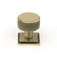This is an image showing From The Anvil - Aged Brass Brompton Cabinet Knob - 25mm (Square) available from T.H Wiggans Architectural Ironmongery in Kendal, quick delivery and discounted prices