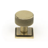 This is an image showing From The Anvil - Aged Brass Brompton Cabinet Knob - 25mm (Square) available from T.H Wiggans Architectural Ironmongery in Kendal, quick delivery and discounted prices
