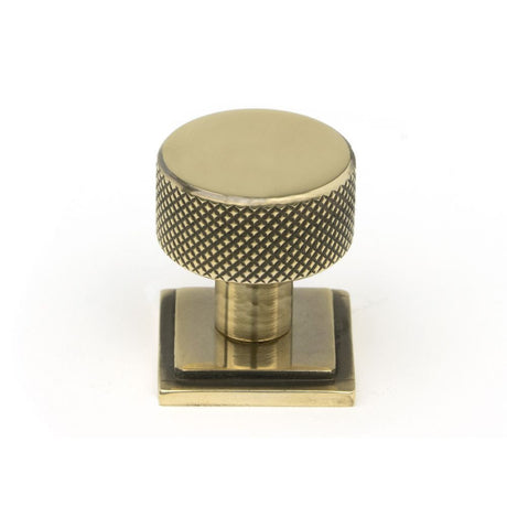 This is an image showing From The Anvil - Aged Brass Brompton Cabinet Knob - 25mm (Square) available from T.H Wiggans Architectural Ironmongery in Kendal, quick delivery and discounted prices