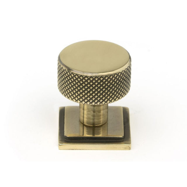 This is an image showing From The Anvil - Aged Brass Brompton Cabinet Knob - 25mm (Square) available from T.H Wiggans Architectural Ironmongery in Kendal, quick delivery and discounted prices