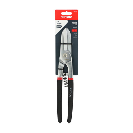 This is an image showing TIMCO Tin Snips - 12" - 1 Each Backing Card available from T.H Wiggans Ironmongery in Kendal, quick delivery at discounted prices.