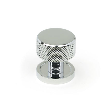 This is an image showing From The Anvil - Polished Chrome Brompton Cabinet Knob - 25mm (Plain) available from T.H Wiggans Architectural Ironmongery in Kendal, quick delivery and discounted prices