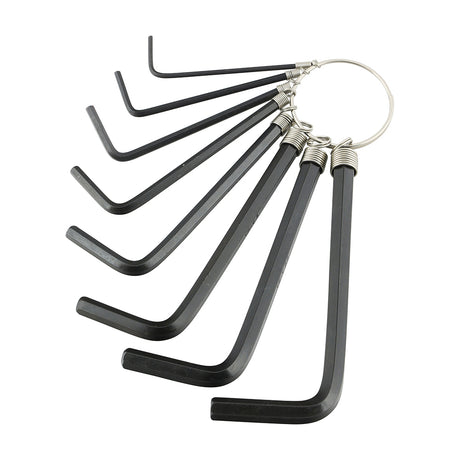 This is an image showing TIMCO Hex Key Keyring Set - 8pcs - 8 Pieces Bag available from T.H Wiggans Ironmongery in Kendal, quick delivery at discounted prices.