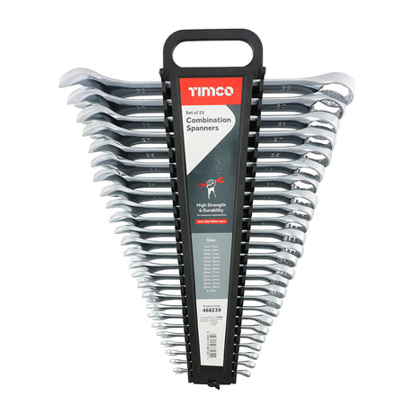 This is an image showing TIMCO Spanner Set - Combination  - 25pcs - 25 Pieces Pack available from T.H Wiggans Ironmongery in Kendal, quick delivery at discounted prices.