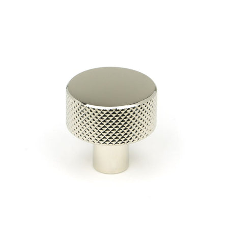 This is an image showing From The Anvil - Polished Nickel Brompton Cabinet Knob - 25mm (No rose) available from T.H Wiggans Architectural Ironmongery in Kendal, quick delivery and discounted prices