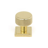 This is an image showing From The Anvil - Polished Brass Brompton Cabinet Knob - 25mm (Square) available from T.H Wiggans Architectural Ironmongery in Kendal, quick delivery and discounted prices