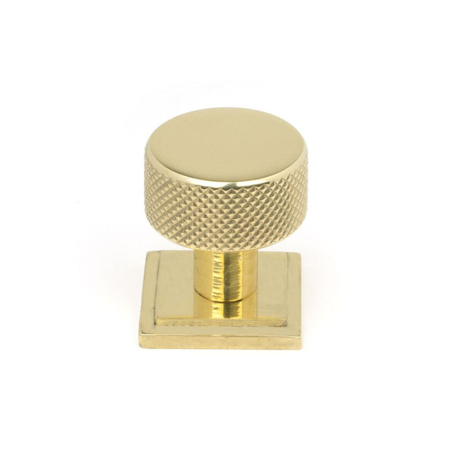 This is an image showing From The Anvil - Polished Brass Brompton Cabinet Knob - 25mm (Square) available from T.H Wiggans Architectural Ironmongery in Kendal, quick delivery and discounted prices