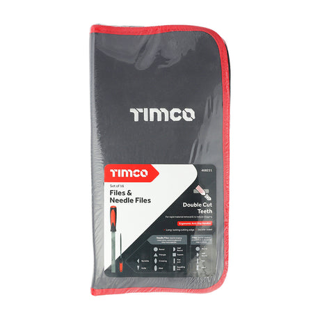 This is an image showing TIMCO File & Needle File Set - 16pcs - 16 Pieces Fabric Case available from T.H Wiggans Ironmongery in Kendal, quick delivery at discounted prices.