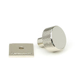 This is an image showing From The Anvil - Polished Nickel Brompton Cabinet Knob - 25mm (Square) available from trade door handles, quick delivery and discounted prices
