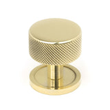 This is an image showing From The Anvil - Polished Brass Brompton Cabinet Knob - 32mm (Plain) available from T.H Wiggans Architectural Ironmongery in Kendal, quick delivery and discounted prices