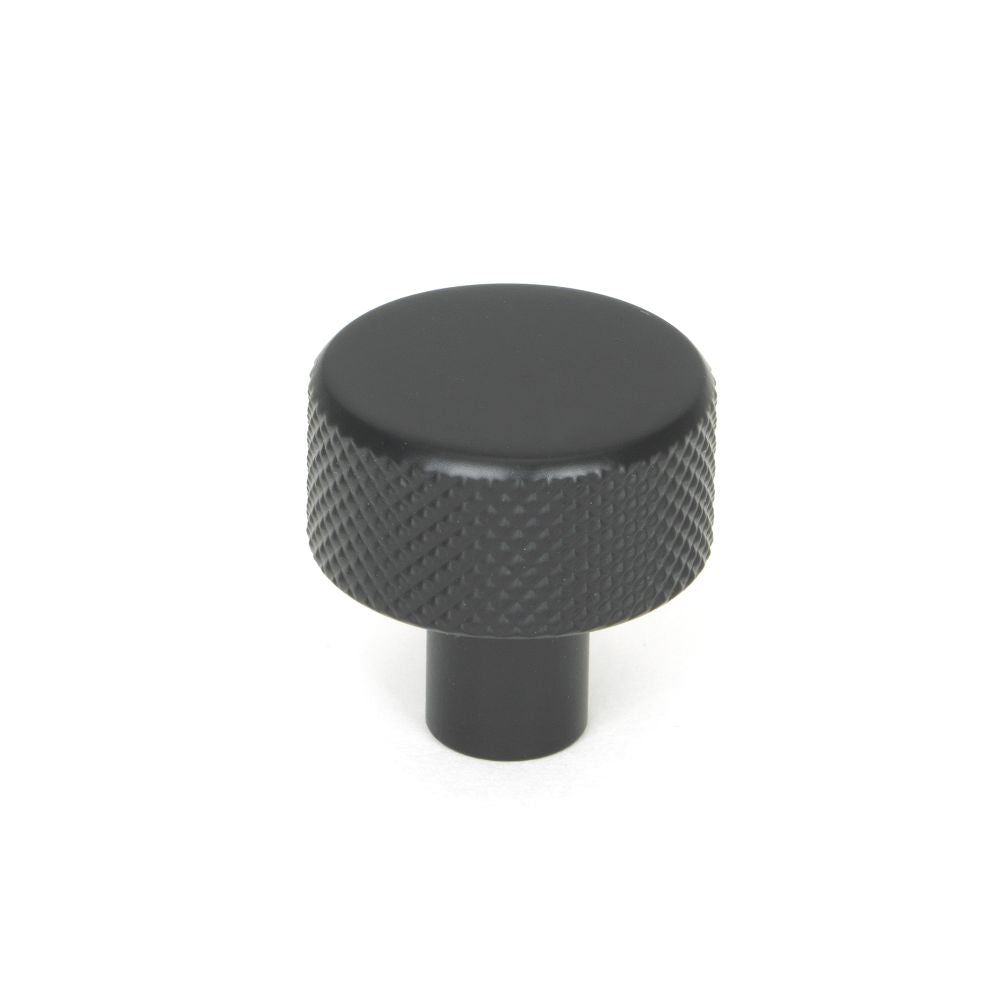 This is an image showing From The Anvil - Matt Black Brompton Cabinet Knob - 25mm (No rose) available from T.H Wiggans Architectural Ironmongery in Kendal, quick delivery and discounted prices