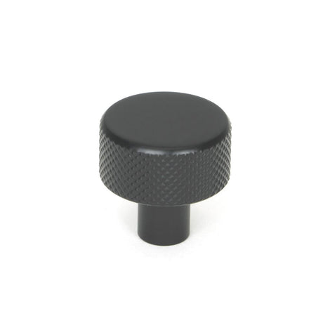 This is an image showing From The Anvil - Matt Black Brompton Cabinet Knob - 25mm (No rose) available from T.H Wiggans Architectural Ironmongery in Kendal, quick delivery and discounted prices