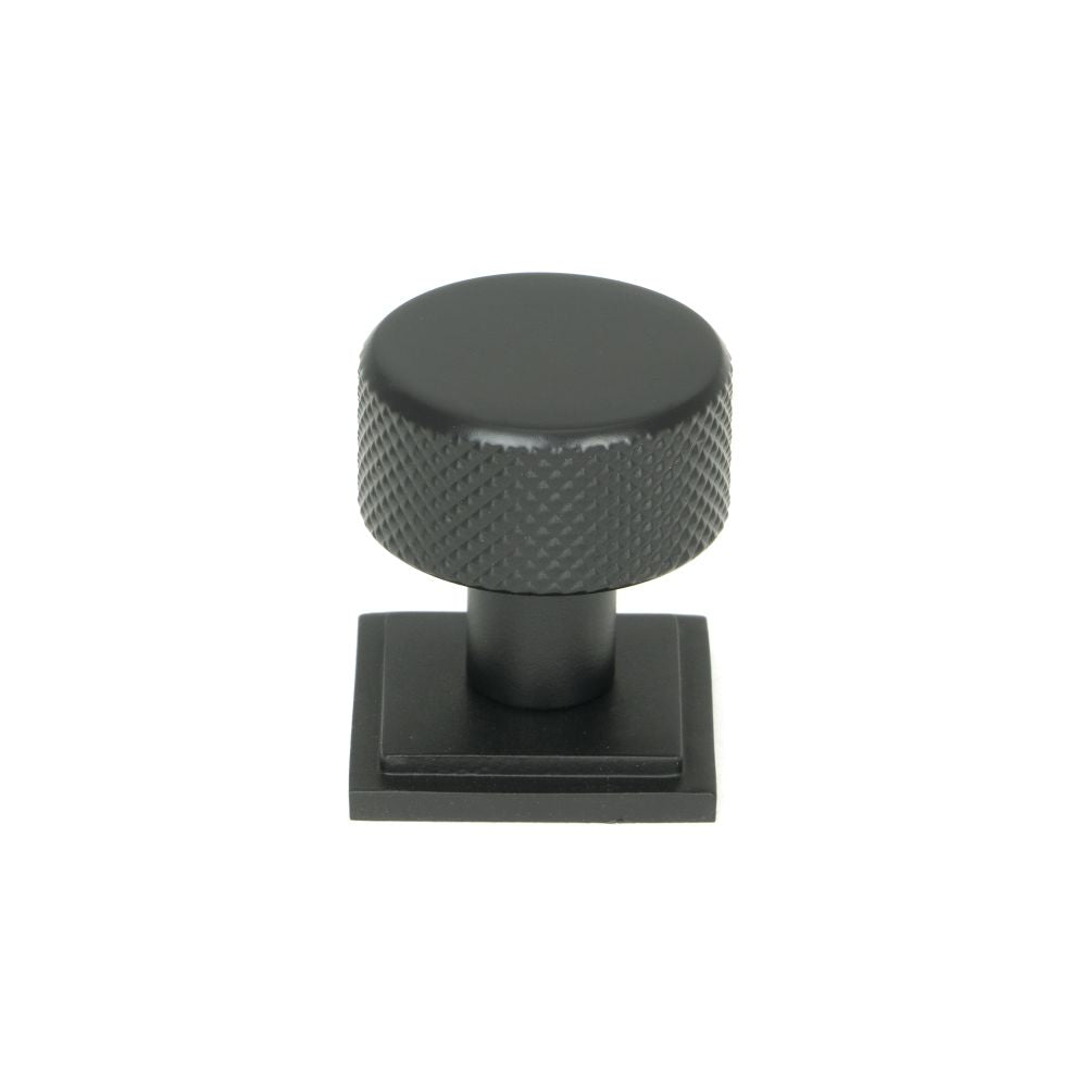 This is an image showing From The Anvil - Matt Black Brompton Cabinet Knob - 25mm (Square) available from T.H Wiggans Architectural Ironmongery in Kendal, quick delivery and discounted prices