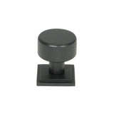This is an image showing From The Anvil - Matt Black Brompton Cabinet Knob - 25mm (Square) available from T.H Wiggans Architectural Ironmongery in Kendal, quick delivery and discounted prices