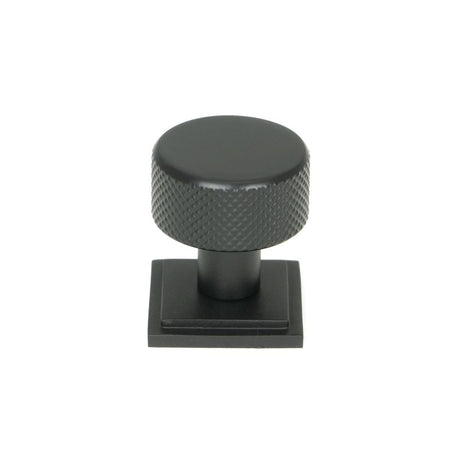 This is an image showing From The Anvil - Matt Black Brompton Cabinet Knob - 25mm (Square) available from T.H Wiggans Architectural Ironmongery in Kendal, quick delivery and discounted prices