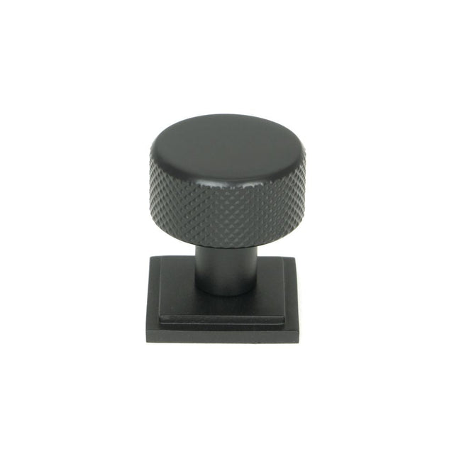 This is an image showing From The Anvil - Matt Black Brompton Cabinet Knob - 25mm (Square) available from T.H Wiggans Architectural Ironmongery in Kendal, quick delivery and discounted prices