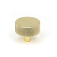 This is an image showing From The Anvil - Polished Brass Brompton Cabinet Knob - 38mm (No rose) available from T.H Wiggans Architectural Ironmongery in Kendal, quick delivery and discounted prices
