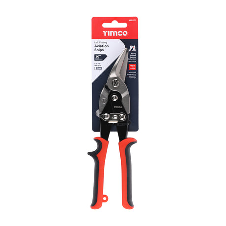 This is an image showing TIMCO Aviation Snips - Left - 250mm - 1 Each Backing Card available from T.H Wiggans Ironmongery in Kendal, quick delivery at discounted prices.