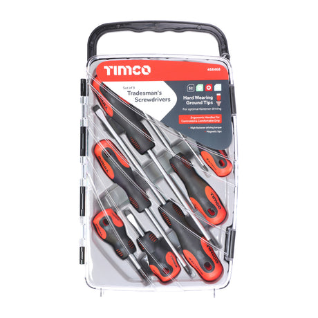 This is an image showing TIMCO Tradesman's Screwdriver Set - 9pcs - 9 Pieces Case available from T.H Wiggans Ironmongery in Kendal, quick delivery at discounted prices.