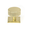 This is an image showing From The Anvil - Polished Brass Brompton Cabinet Knob - 38mm (Square) available from T.H Wiggans Architectural Ironmongery in Kendal, quick delivery and discounted prices