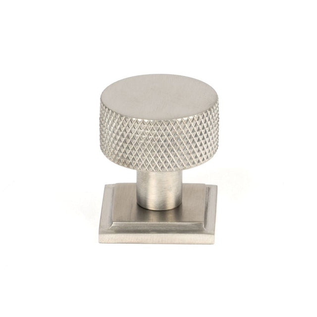 This is an image showing From The Anvil - Satin SS (304) Brompton Cabinet Knob - 25mm (Square) available from T.H Wiggans Architectural Ironmongery in Kendal, quick delivery and discounted prices
