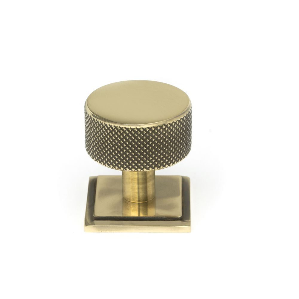 This is an image showing From The Anvil - Aged Brass Brompton Cabinet Knob - 32mm (Square) available from T.H Wiggans Architectural Ironmongery in Kendal, quick delivery and discounted prices