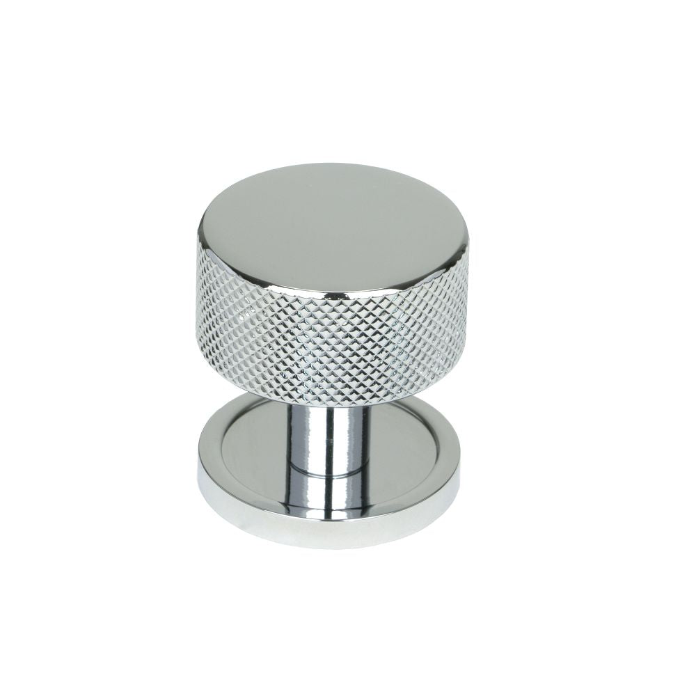 This is an image showing From The Anvil - Polished Chrome Brompton Cabinet Knob - 32mm (Plain) available from T.H Wiggans Architectural Ironmongery in Kendal, quick delivery and discounted prices