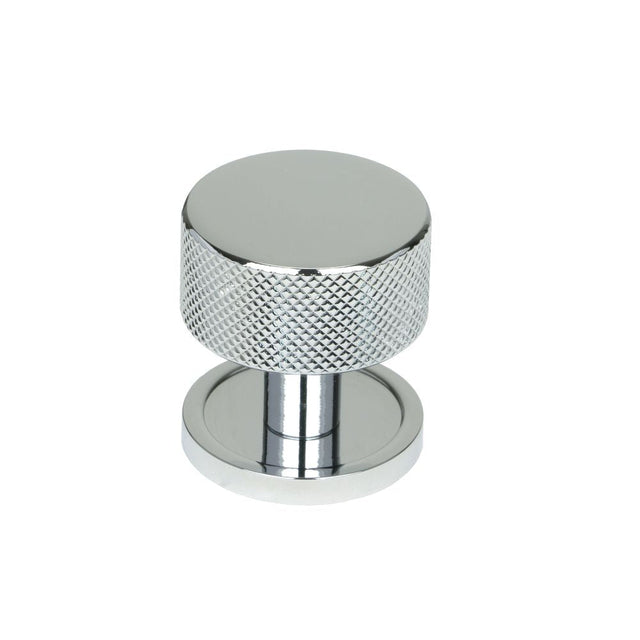 This is an image showing From The Anvil - Polished Chrome Brompton Cabinet Knob - 32mm (Plain) available from T.H Wiggans Architectural Ironmongery in Kendal, quick delivery and discounted prices