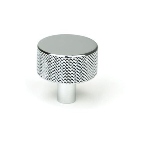This is an image showing From The Anvil - Polished Chrome Brompton Cabinet Knob - 32mm (No rose) available from T.H Wiggans Architectural Ironmongery in Kendal, quick delivery and discounted prices