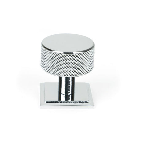 This is an image showing From The Anvil - Polished Chrome Brompton Cabinet Knob - 32mm (Square) available from T.H Wiggans Architectural Ironmongery in Kendal, quick delivery and discounted prices