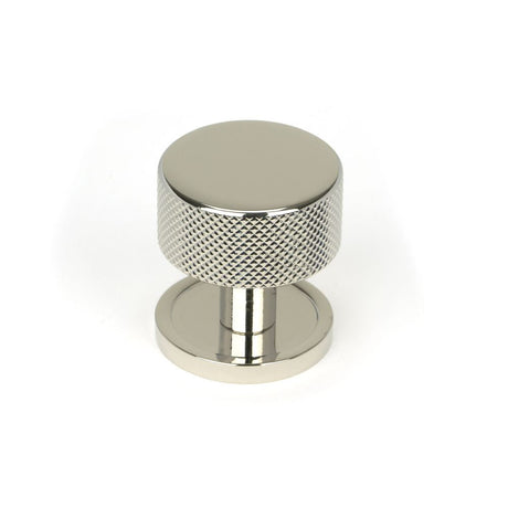 This is an image showing From The Anvil - Polished Nickel Brompton Cabinet Knob - 32mm (Plain) available from T.H Wiggans Architectural Ironmongery in Kendal, quick delivery and discounted prices