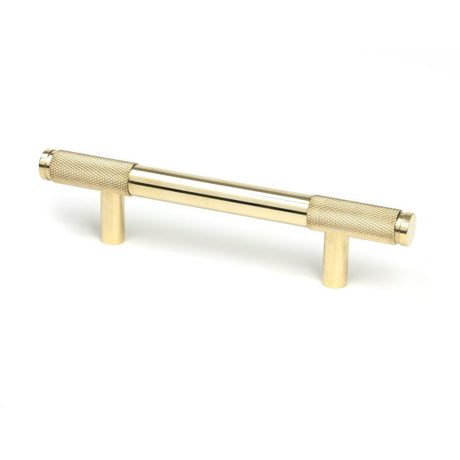 This is an image showing From The Anvil - Polished Brass Half Brompton Pull Handle - Small available from T.H Wiggans Architectural Ironmongery in Kendal, quick delivery and discounted prices