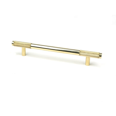 This is an image showing From The Anvil - Polished Brass Half Brompton Pull Handle - Medium available from T.H Wiggans Architectural Ironmongery in Kendal, quick delivery and discounted prices
