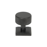 This is an image showing From The Anvil - Aged Bronze Brompton Cabinet Knob - 32mm (Square) available from T.H Wiggans Architectural Ironmongery in Kendal, quick delivery and discounted prices