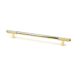 This is an image showing From The Anvil - Polished Brass Half Brompton Pull Handle - Large available from T.H Wiggans Architectural Ironmongery in Kendal, quick delivery and discounted prices