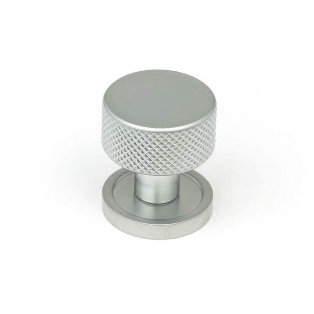 This is an image showing From The Anvil - Satin Chrome Brompton Cabinet Knob - 25mm (Plain) available from T.H Wiggans Architectural Ironmongery in Kendal, quick delivery and discounted prices