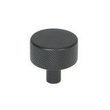 This is an image showing From The Anvil - Matt Black Brompton Cabinet Knob - 32mm (No rose) available from T.H Wiggans Architectural Ironmongery in Kendal, quick delivery and discounted prices