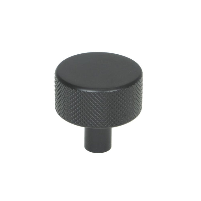 This is an image showing From The Anvil - Matt Black Brompton Cabinet Knob - 32mm (No rose) available from T.H Wiggans Architectural Ironmongery in Kendal, quick delivery and discounted prices