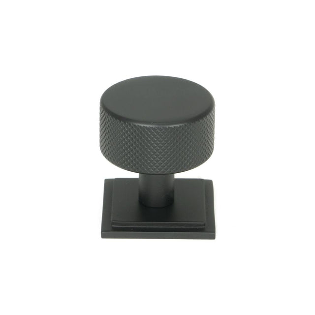 This is an image showing From The Anvil - Matt Black Brompton Cabinet Knob - 32mm (Square) available from T.H Wiggans Architectural Ironmongery in Kendal, quick delivery and discounted prices